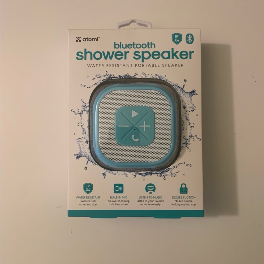 NEW WITH TAGS Atomi blue Bluetooth shower speaker
